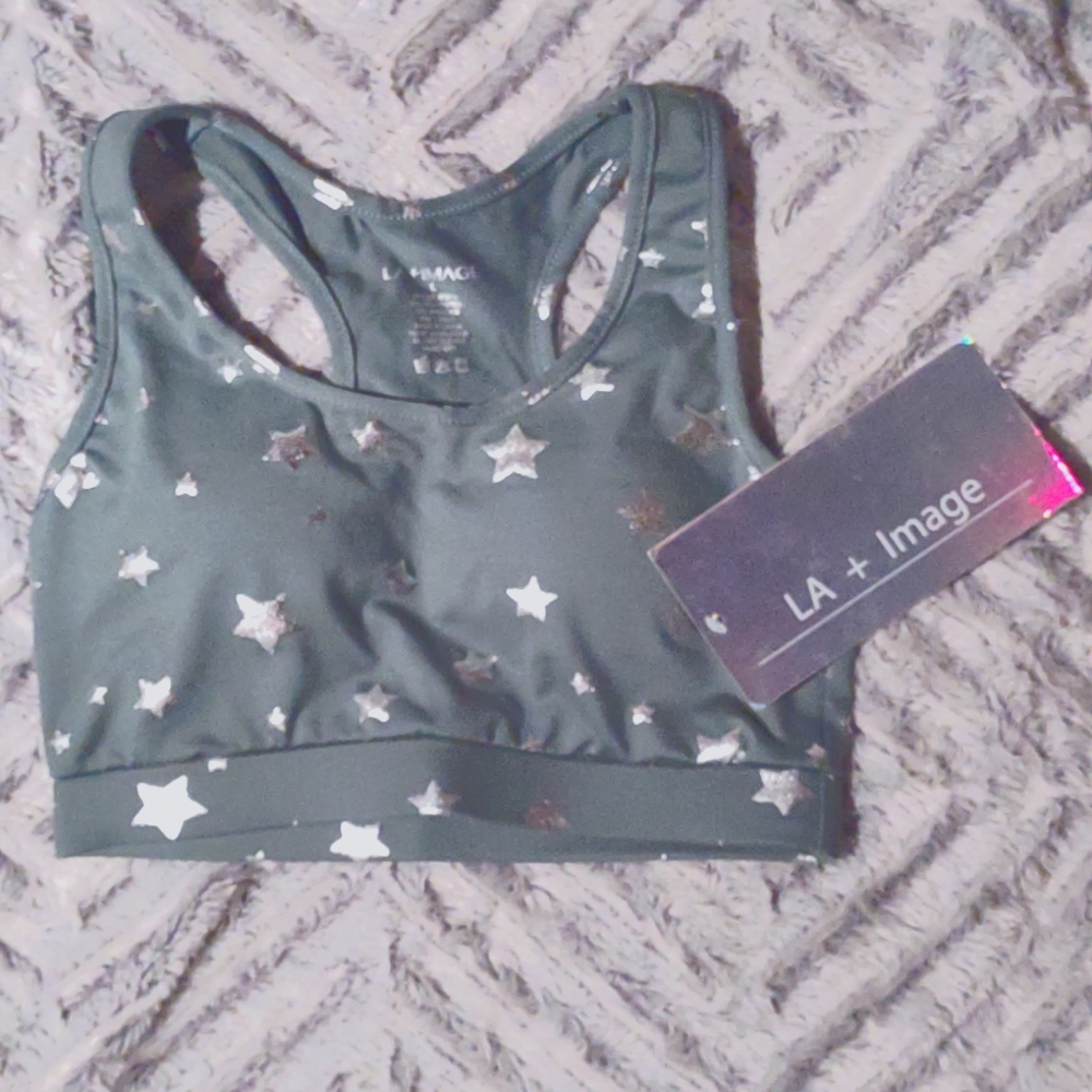 La + Image ash green with foil stars sport…